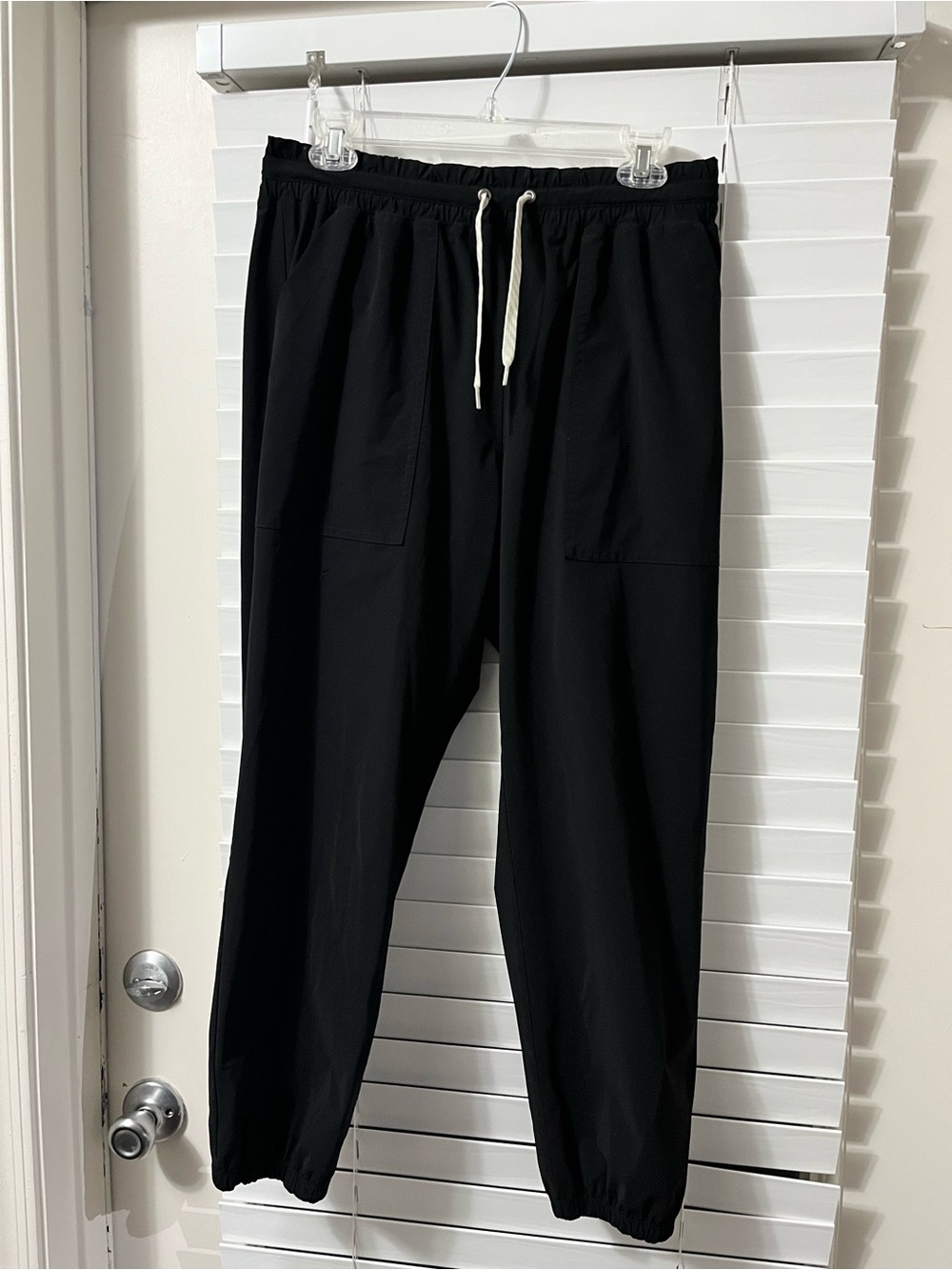 Vuori Black Jogger Pants with White Drawstring